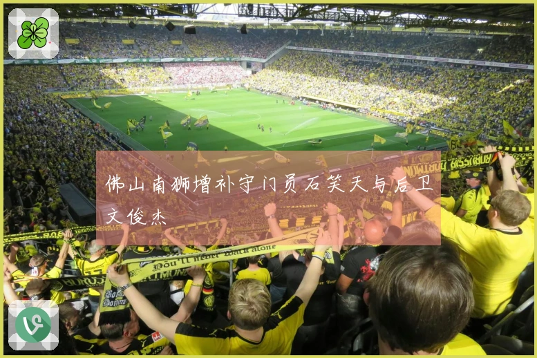 佛山南狮增补守门员石笑天与后卫文俊杰